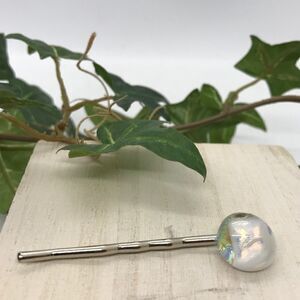 Bobby Pin Diachronic Glass Bobby Pin Hair Accessory White Crystal NWT Handmade